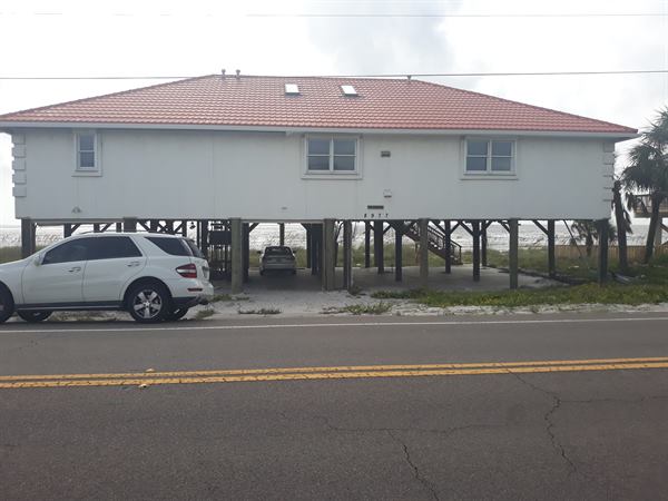 Elevated beachfront home on pilings