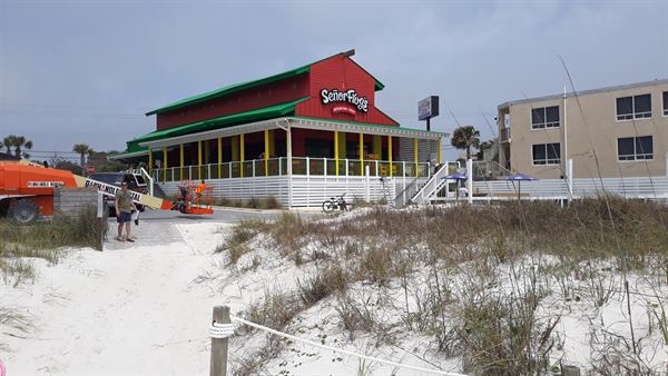 Señor Frog's restaurant near completion on the beachfront